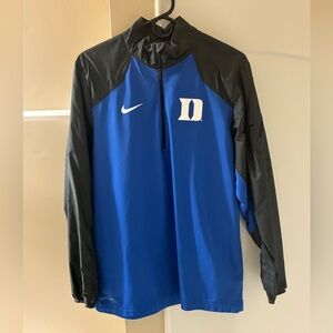 Nike Men's Duke Blue Devils Black and Blue Windbreaker 1/4 Zip